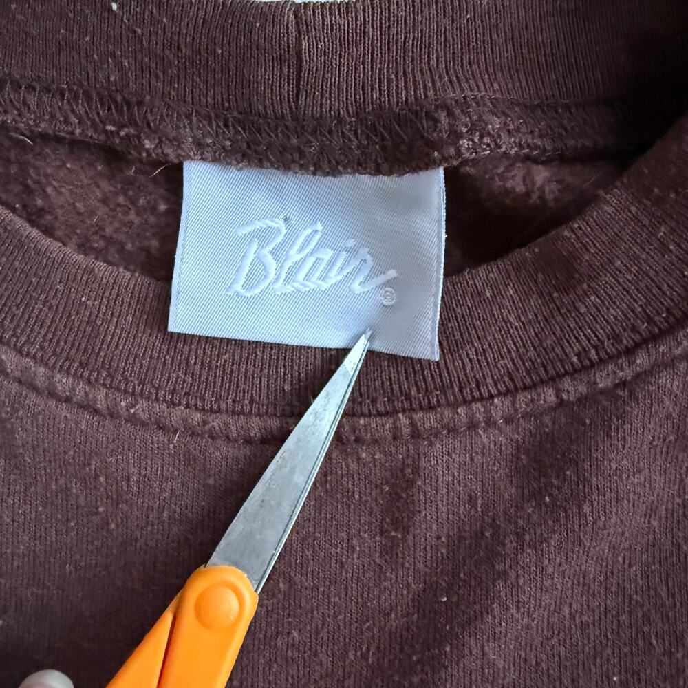 Vintage Blair Equestrian Horse Cat Graphic Sweatshirt Brown Sz S Grannycore - Picture 4 of 5